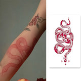 Daiiibabyyy Big Size Red Snake Waterproof Temporary Tattoo Stickers For Cool Women Men Body Art Waist Decals Fake Tatto Summer