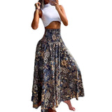 Daiiibabyyy High Quality Women's Clothing Bohemian Printed Elastic Waistband Mid Length Skirt Half Length Skirt Falda Sexy Mujer Boho Y2k