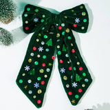 DAIIIBABYYY  -  Christmas Hair Clip Xmas Barrettes Velvet Bow Hairpin Snowflake Button Star Sequin Shiny Christmas Hair Styling Accessory