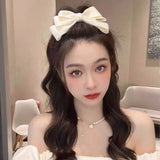 Daiiibabyyy Three-layer Bowknot Hairpin for Women Elegant French Temperament Bowknot Hair Clip Retro High-end Hair Accessories