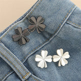 DAIIIBABYYY  -  Flowers Clover Stars Alloy Pants Tighten Waist Brooches Buckle Pins Waist Clip Adjustable Snap Detachable Button for Pants Jeans