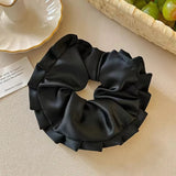 DAIIIBABYYYY  -  Ballet Style Pleated Scrunchies College Student Oversized Hair Tie Ropes Sweet White Black Hairband Purple Rubber Band Headwear