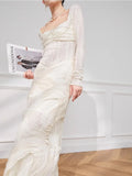 DAIIIBABYYY  -  High End White Dress For Women'S Spring Style French Design, With A Super Beautiful Long Skirt Underneath