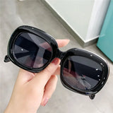 DAIIIBABYYY  -  Vintage Oval Sunglasses Women Men Retro Thick Edges Design Sun Glasses Lady Gradient Black Leopard Eyeglasses Uv400 Mirror