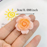 Daiiibabyyy 5Pcs New Cartoon Sparkling Roses Flatback Resin Cabochon Scrapbook Applique DIY Storage Box Phone Decoration Jewelry Accessory