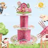 Daiiibabyyy Farm Theme Animal Cup Cake Holder Stand Cardboard Farmhouse Farm Birthday Party Decor Kids Birthday Baby Shower Party Supplies