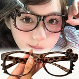 DAIIIBABYYY  -  Y2K Leopard Print Cat Bow Eyeglasses Frame NEW Vintage Glasses Accessory Cosplay Bow Ear Toys Girls Gift Halloween Party Props