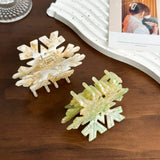 DAIIIBABYY  -  Korean New Delicate 8.3 Snowflakes Hollow Hair Clip Simple Fashion Rhinestones Acetate Shark Clip Hair Accessories