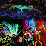 Daiiibabyyy 100pcs Night Glow Sticks Colorful Glow Necklaces Bracelets Cheer Tube Dark Light for Birthday Wedding Party Supplies