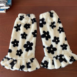 Daiiibabyyy Leg Warmers Boot Floral Cuff Punk Harajuku Boot Cuffs Japanese Party Lolita Socks Knit Sock Sets Winter Cosplay New Year Socks