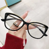 DAIIIBABYYY  -  New Cat Eye Large Frame Women Anti Blue Light Glasses Fashion Printing Solid Computer Glasses Frame Eyeglasses Lentes Para Mujer