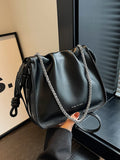 Daiiibabyyy Korean style fashion versatile chain small bag women new pleated cloud small square bag autumn winter niche crossbody bag