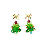 DAIIIBABYYY  -  2024 New Hot Sales Green Crystal Christmas Tree Earrings For Women&Girls Luxury Exquistie Charm Earrings Christmas Holiday Gift