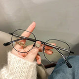 DAIIIBABYYY  -  Fashion Metal Polygons Anti Blue Light Glasses Women Men Vintage Computer Eye Protection Eyeglasses Round Plain Spectacles