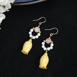 Daiiibabyyy Unique Bell Orchid Flower Earring Unique Immortal Flower Earrings Epoxy Resin Flower Earring Elegant Statement Jewelry Wholesale