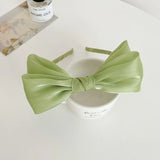 DAIIIBABYYYY  -  1PC Satin Mesh Bow Headband For Woman Girls Bright Silk Hairband Hair Hoop Fashion Hair Accessories Girl