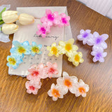 DAIIIBABYYY  -  Korean New Fashion 11cm Large Plumeria Candy Colored Flower Hair Clip Simple Plumeria Plastic Shark Clip Hair Accessories