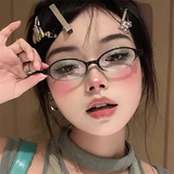 DAIIIBABAYYY  -  Retro Brown Square Frame Glasses Women Y2K Harajuku Anti-blue Light Eyeglasses Reading Spectacle Goggles Female Eyewears