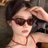 DAIIIBABYYY   -  New Fashion Cat Eye Sunglasses Vintage Women Men Stripes Frame Sun Glasses Summer Female Shades Eyewear Uv400 Eyewear