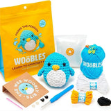 Daiiibabyyy Penguin Dinosaur Diy Animal Beginner Crochet Kit For Adults And Kids With Crochet Hook Accessories And Instructions