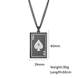 DAIIIBABYYY  -  New Stainless Steel Poker Card Ace of Spades Pendant Chain Necklace For Men Women Jewelry Hip Hop Jewelry Gifts Wholesale