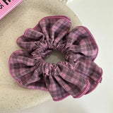 DAIIIBABYYY  -  Ins Hot Sale Fashion Colorful Plaid Cloth Elastic Scrunchie Advanced Fabrics Hair Rope Hair Accessories