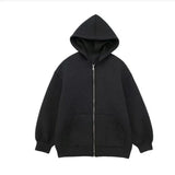 DAIIIBABYYY  -  2024 Winter New Women Fashion Casual Zipper Hoodie High Vintage Street Style Solid Long Sleeve Pockets Loose Outerwear Top