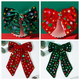 DAIIIBABYYY  -  Christmas Hair Clip Xmas Barrettes Velvet Bow Hairpin Snowflake Button Star Sequin Shiny Christmas Hair Styling Accessory