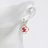 Daiiibabyyy Natural Pressed Flower Drop Earring Unique Epoxy Resin Pink Flower Pressed Earrings Elegant Women Statement Jewelry Accessories