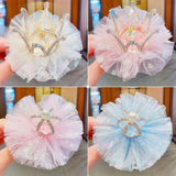 DAIIIBABYYY  - Children's Princess Mesh Hairpin Girls Rhinestone Crown Hair Clip Hair Accessories Sweet Lovely Tiara Headwear