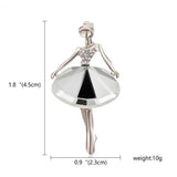 Daiiibabyyy Fashion Rhinestone Cute Dancing Girl Brooches Crystal Ballet Dancer Brooch Pins for Women Wedding Corsage Accessories Jewelry