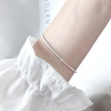 Daiiibabyyy New Fashion Silver Sparkling Bracelet for Women Simple Delicate Hundred Bracelets Party Jewelry Gifts Wholesale