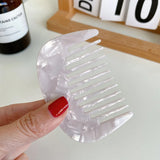 DAIIIBABYYY  -  Fashionable Simple Marble Textured 7.3CM U-shaped Hair Comb Retro Colorful Acetic Acid Portable Comb Hair Accessories