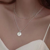Daiiibabyyy New 925 Sterling Silver Relief Round Enamel Tulip Flower Pendant Dazzling Necklace For Women Wedding Gift Fine Jewelry NK186