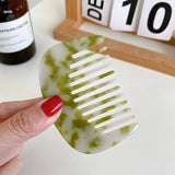 DAIIIBABYYY  -  Fashionable Simple Marble Textured 7.3CM U-shaped Hair Comb Retro Colorful Acetic Acid Portable Comb Hair Accessories