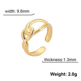 DAIIIBABYYY  -  Fried Dough Twists Bead Lock Knot Chain Horseshoe Lock Shoe Buckle Stainless Steel Ring Women Fashion Simple Jewelry Gift