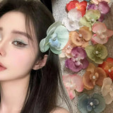 DAIIIBABYYY  -  New Pearl Flower Hair Clip Cute Cloth Butterfly Orchid Orchid Flower Hairpin Duckbill Clip Korean Style Seaside Girl Hair Clip