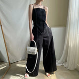 DAIIIBABYYY  -  Elegant Sexy Jumpsuits Zipper Women Sleeveless Loose Trousers Wide Leg Pants Rompers Holiday High Waisted Backless Overalls