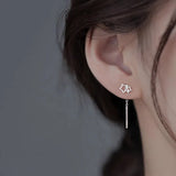 Daiiibabyyy 925 Sterling Silver Star Drop Earring for Women Girl Tassels Hollowing Out Versatile Jewelry Gift Dropshipping