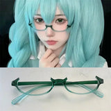 DAIIIBABYYY  -  Anime Character Kamishiro Rize Cosplay Red Glasses Akemi Homura Role Play Half Frame Eyeglass Without Lens Accessories Eyewear