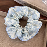 DAIIIBABYYY  -  2024 Sea Blue Polka Dot Scrunchies Fashion Gilrs Floral Plaid Large Intestine Hair Ties Ropes Women Sweet Versatile Rubber Bands