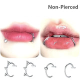 DAIIIBABYYY  -  1Pc Stainless Steel Fake Nose Ring Hoop Septum Rings C Clip Lip Ring Earring Fake Nose Piercing Women Body Jewelry Non-Pierced