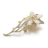 Daiiibabyyy Brooch Rhinestone Flower Brooches for Women Large Brooch Pin Simple Fashion Jewelry Wedding Pin Corsage Accessories