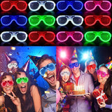 Daiiibabyyy LED Glow Glasses 6 Neon Colors LED Shutter Shade Glasses Kids Birthday Gifts Toys Blinds 3 Lights Glasses Party Favors Supplies