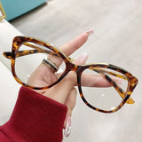 DAIIIBABYYY  -  New Cat Eye Large Frame Women Anti Blue Light Glasses Fashion Printing Solid Computer Glasses Frame Eyeglasses Lentes Para Mujer