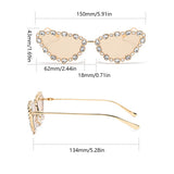 DAIIIBABYYY  - Women Cat Eye Sunglasses with Rhinestones 2024 New Stylish Gradient Mirror Outdoor Shades Trendy Brand Design Sun Glasses