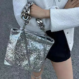 Daiiibabyyy Fashion Sequin Tote Handbag Bling Designer Women Shoulder Bags Large Capacity Evening Clutches Bag Female Ladies Shopping Purse