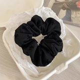 DAIIIBABYYYY  -  2024 New Polka Dot Hair Ties Rope Women Large Size Heart Bowknot Printed Scrunchies Grey Black Hairband Ponytail Holder Headwear