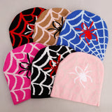 DAIIIBABYYY  -  Winter Women Men Warm Spider Web Pattern Knitted Beanies Hat Gothic Beanies Hats Autumn Skullcap Adult Colors Soft Unisex Caps