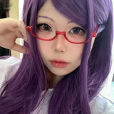 DAIIIBABYYY  -  Anime Character Kamishiro Rize Cosplay Red Glasses Akemi Homura Role Play Half Frame Eyeglass Without Lens Accessories Eyewear